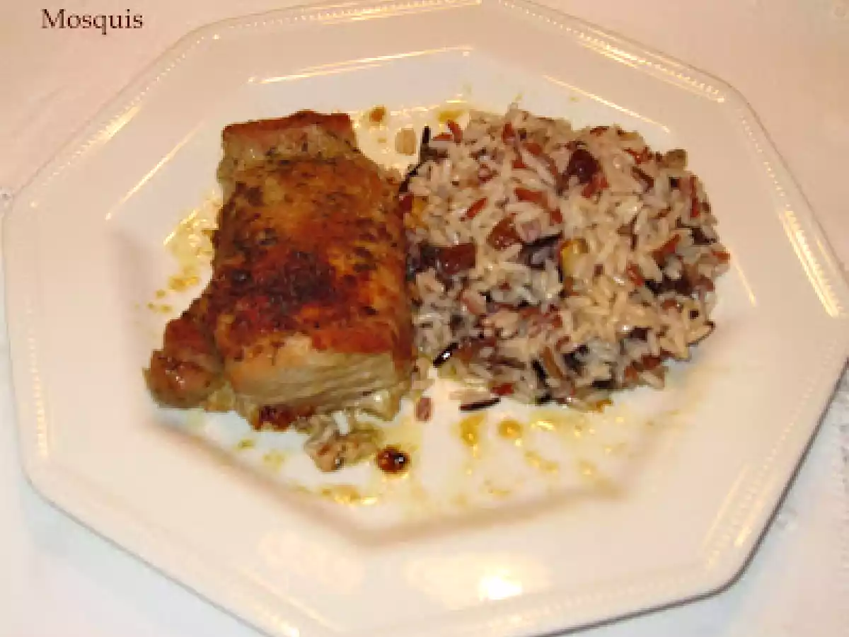 Solomillo de cerdo ibérico con guarnición de arroz y pasas - foto 2