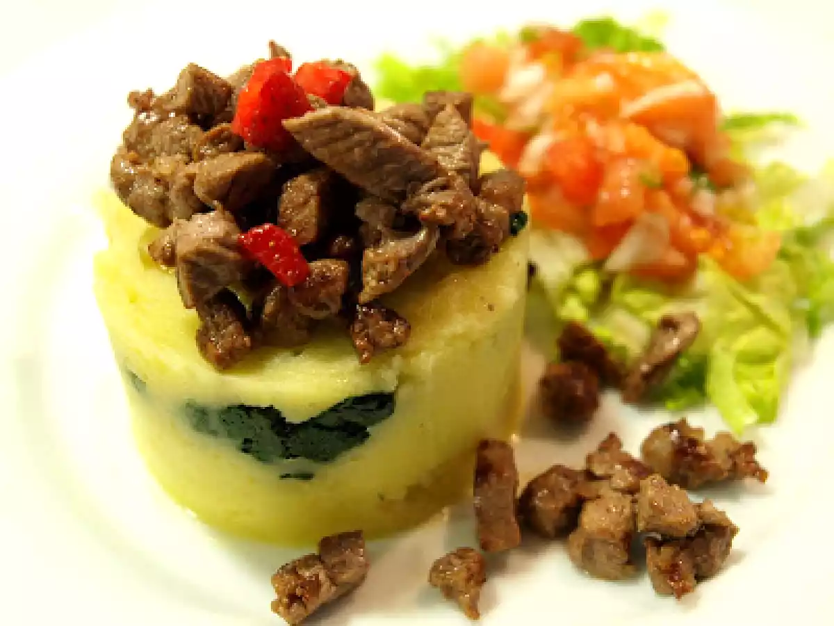 Solomillo de ternera con puré de patatas y verduras - foto 2