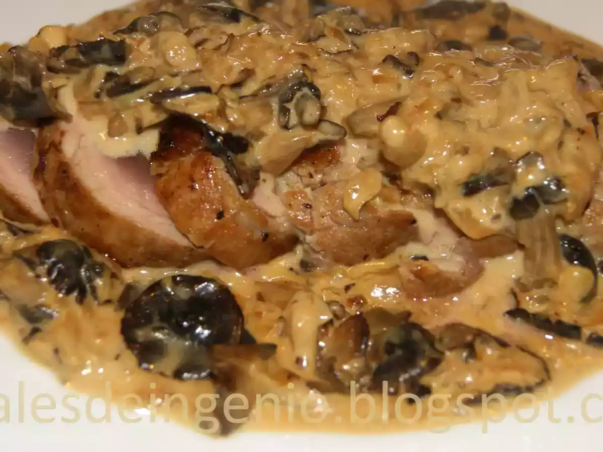 Solomillo en salsa de setas
