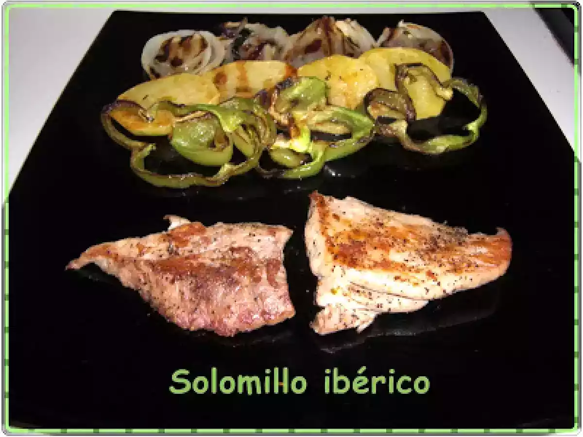 Solomillo Ibérico a la plancha con verduras al grill