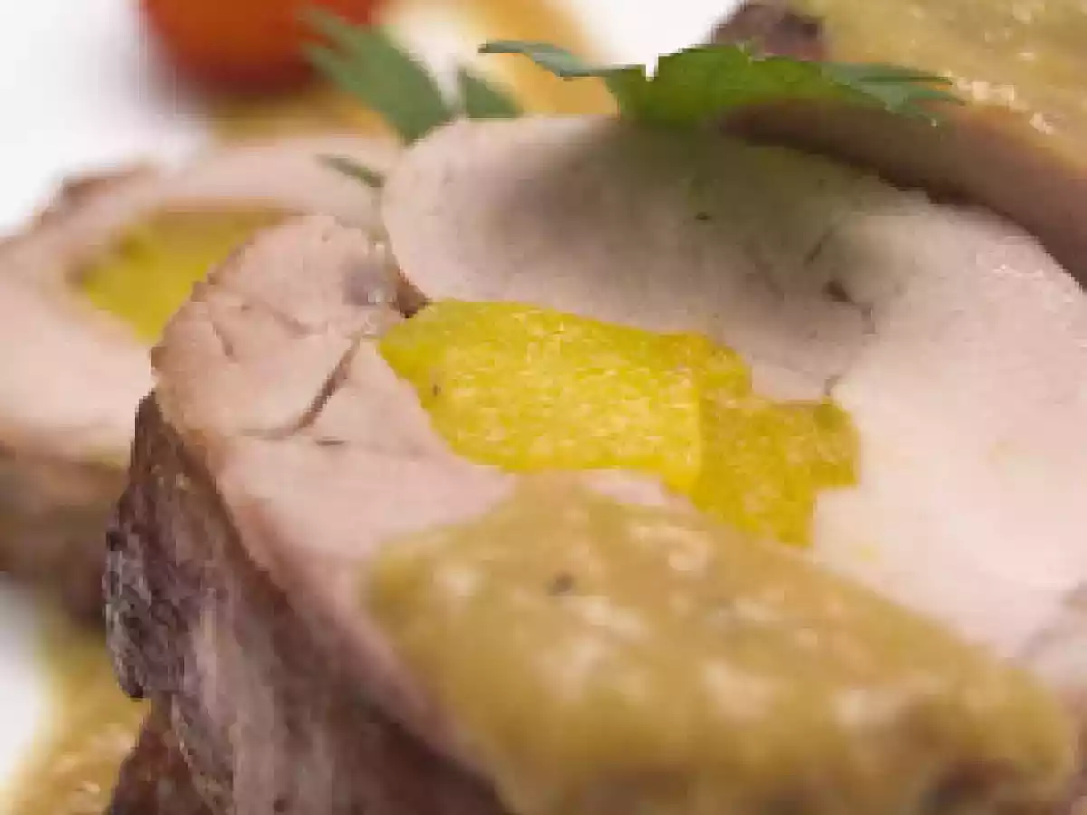 Solomillo relleno de mango