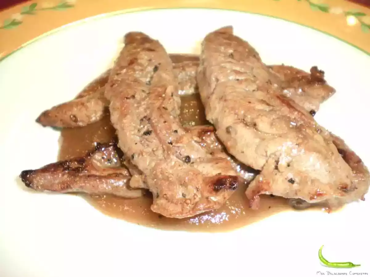 Solomillos de pato con salsa de pera