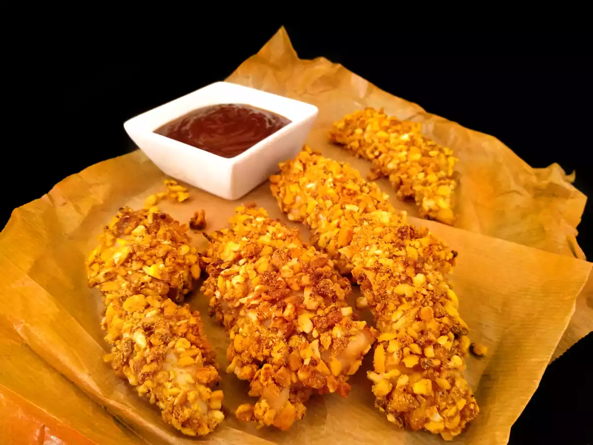 Solomillos de pollo con kikos {al horno}