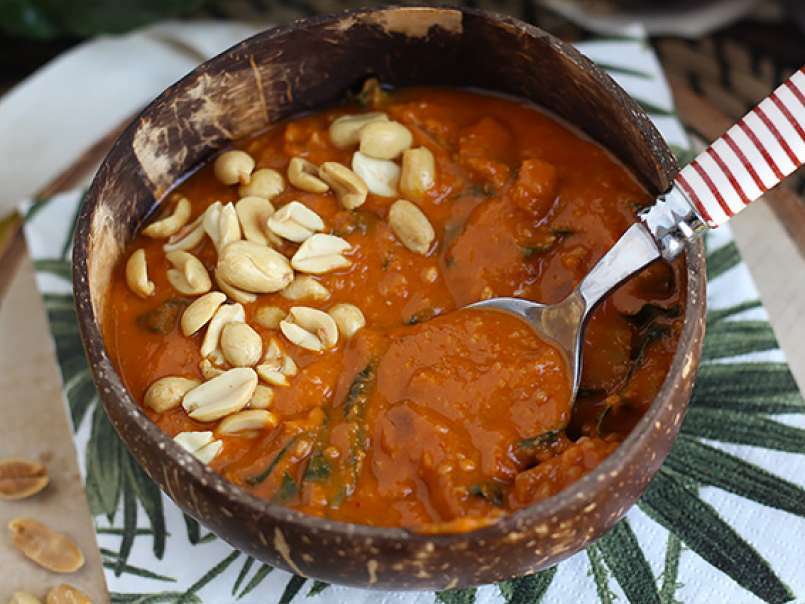 Sopa africana de cacahuetes, tomate y acelgas - African Peanut soup - foto 4