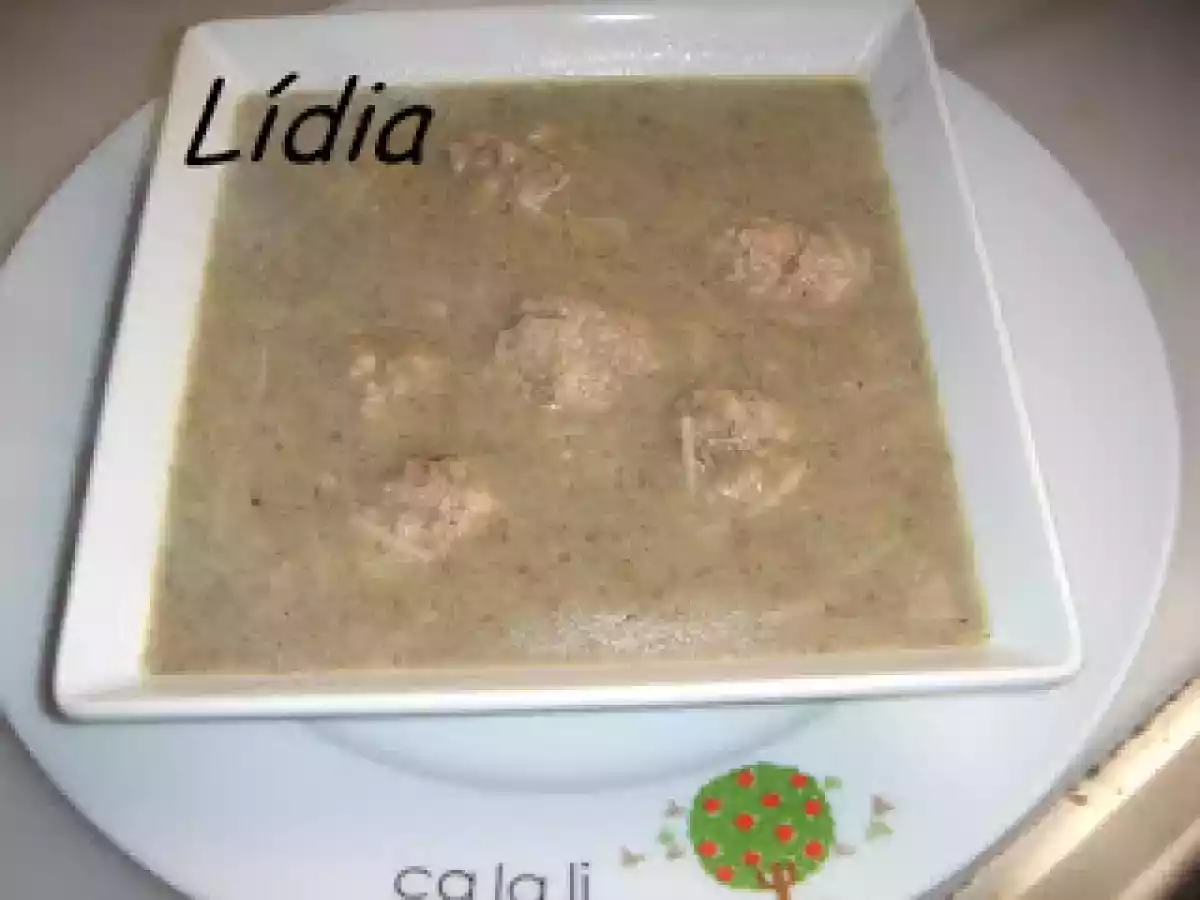 SOPA DE FREDOLICS (SETAS) CON PELOTILLAS