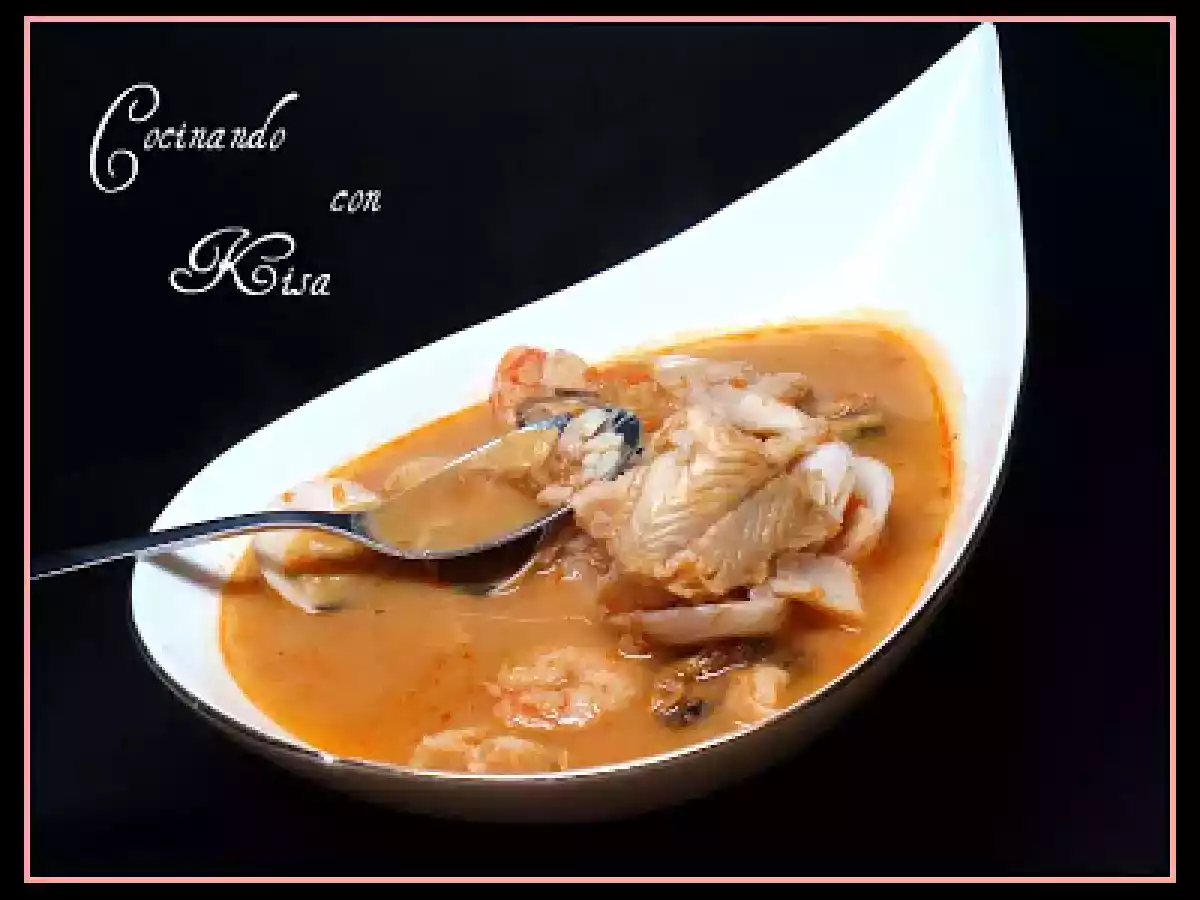 Sopa de Marisco con Concentrado de Pimiento choricero(fussioncook)