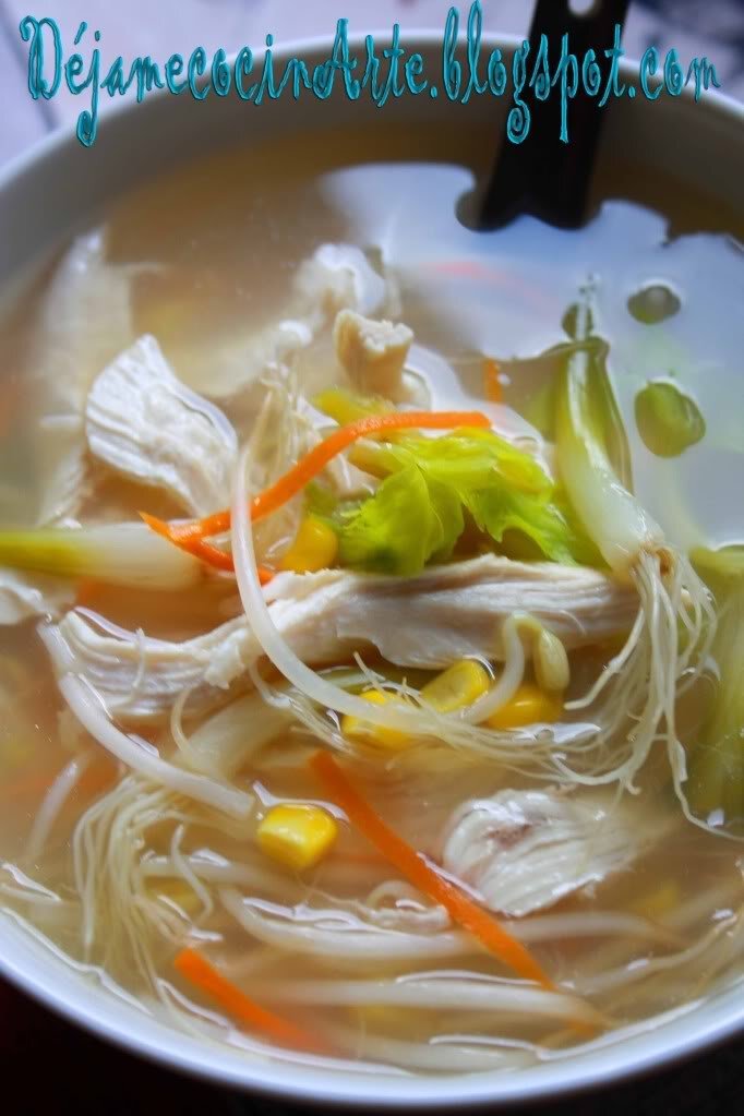 Sopa de pollo al estilo oriental Receta Petitchef