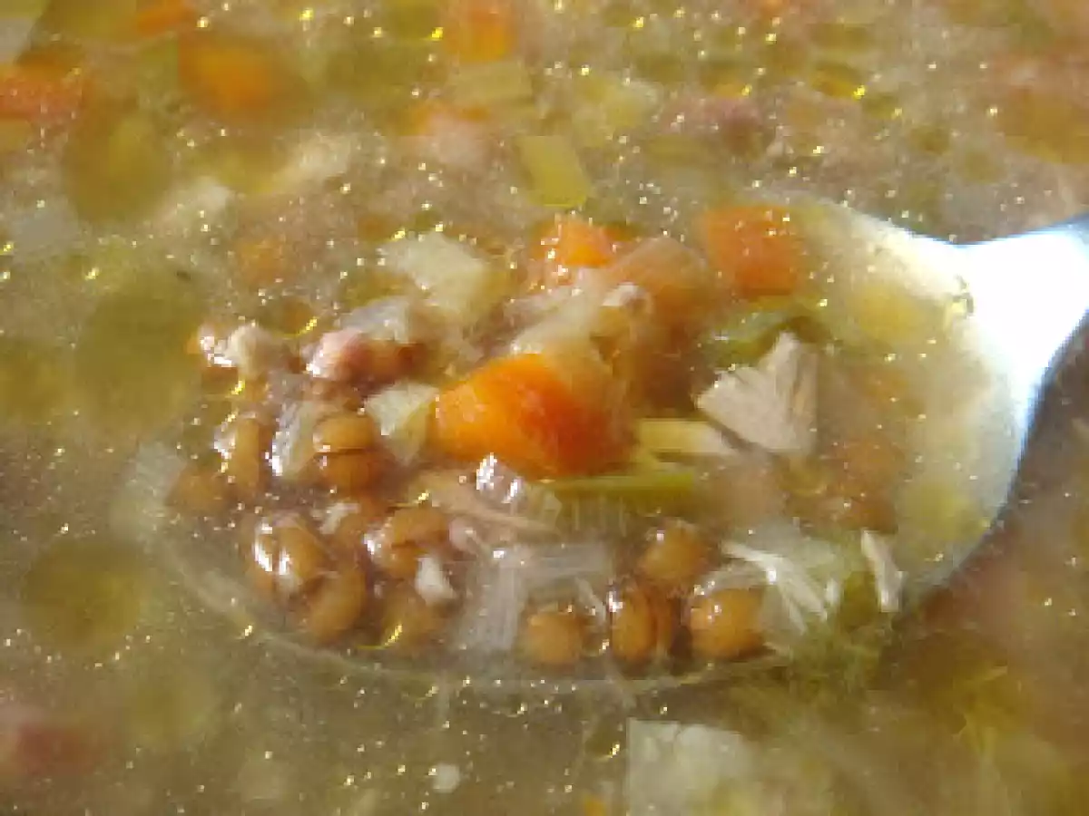 Sopa de Trigo y Pollo