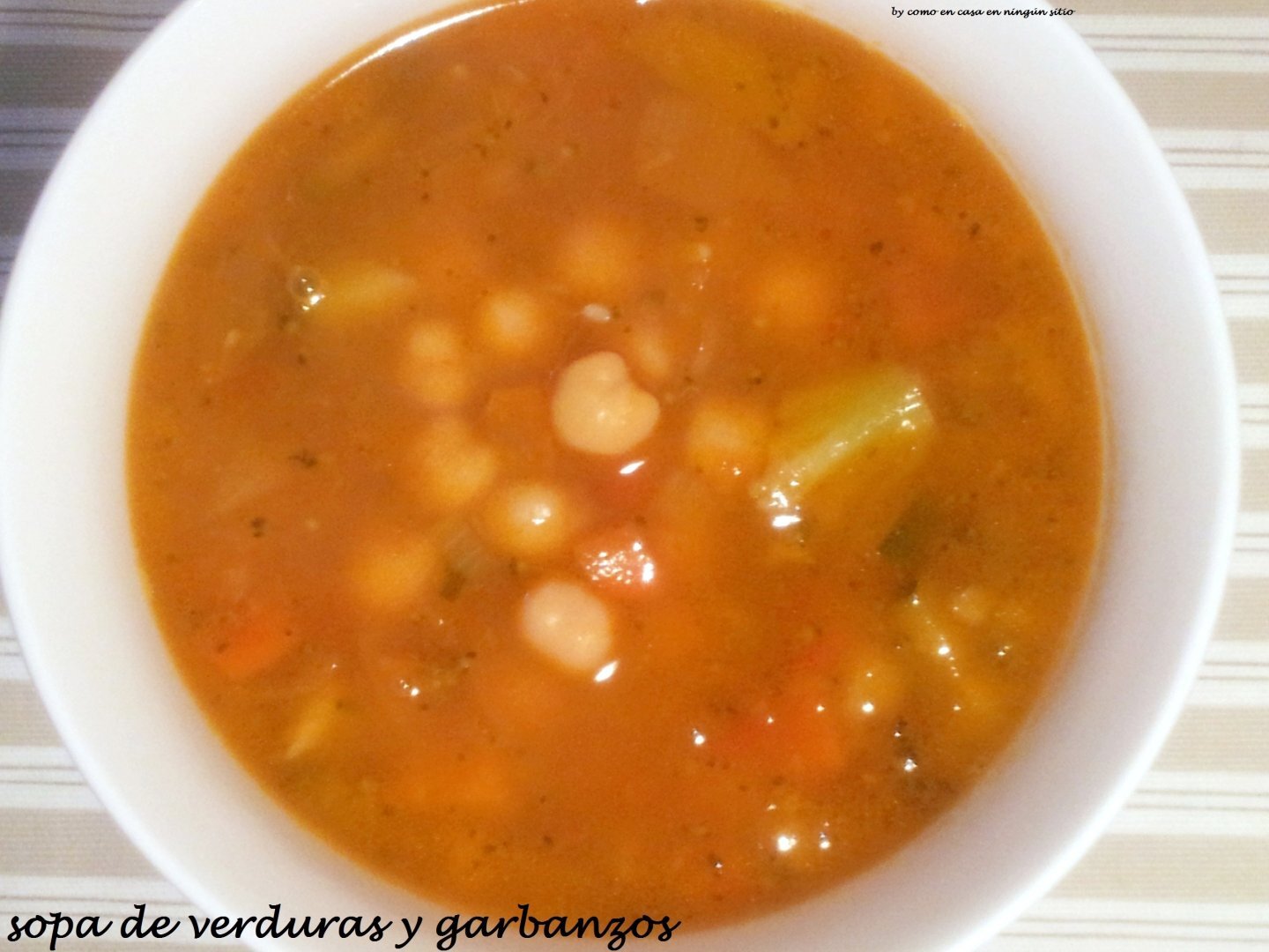 Sopa de verduras y garbanzos Receta Petitchef