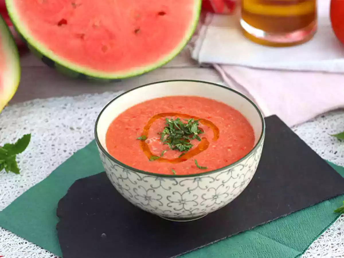 Sopa fría de sandía y tomate