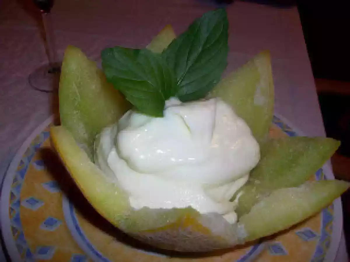 Sorbete cremoso de melón en thermomix