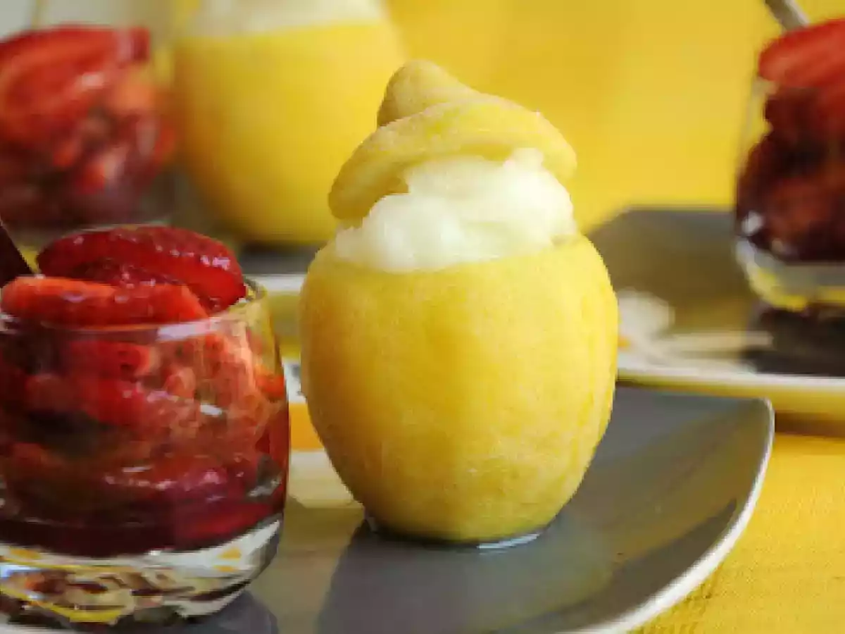 Sorbete de Limón y Frutillas, fresas - foto 4
