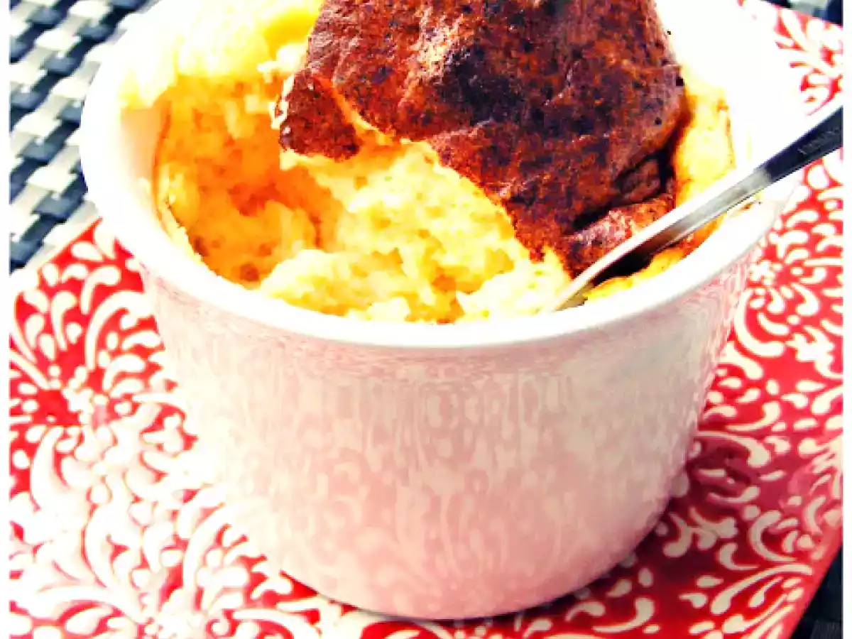 Soufflé de coliflor, queso curado extremeño y pimentón de La Vera
