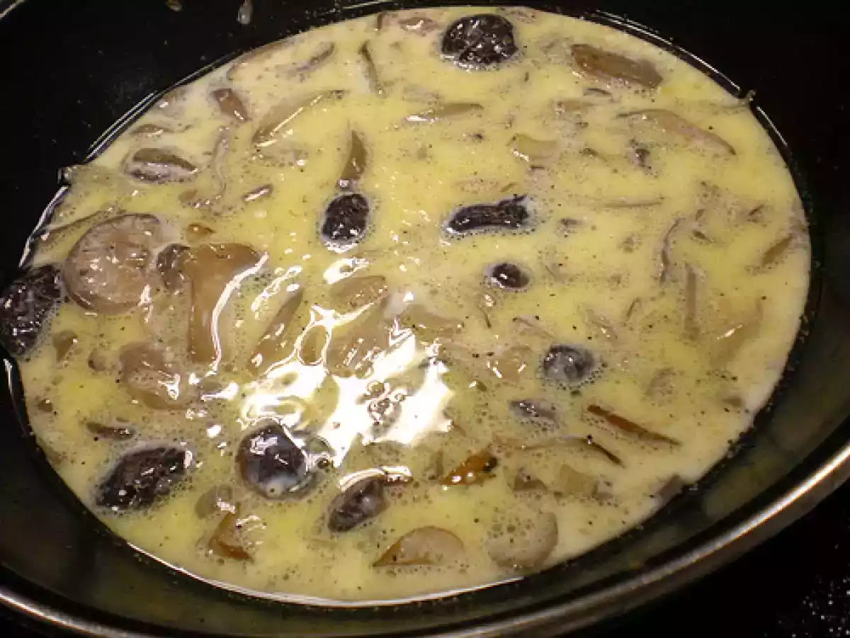 Souflé de hongos y trufa con gratinado de garbanzos con queso. Paso a paso. - foto 5