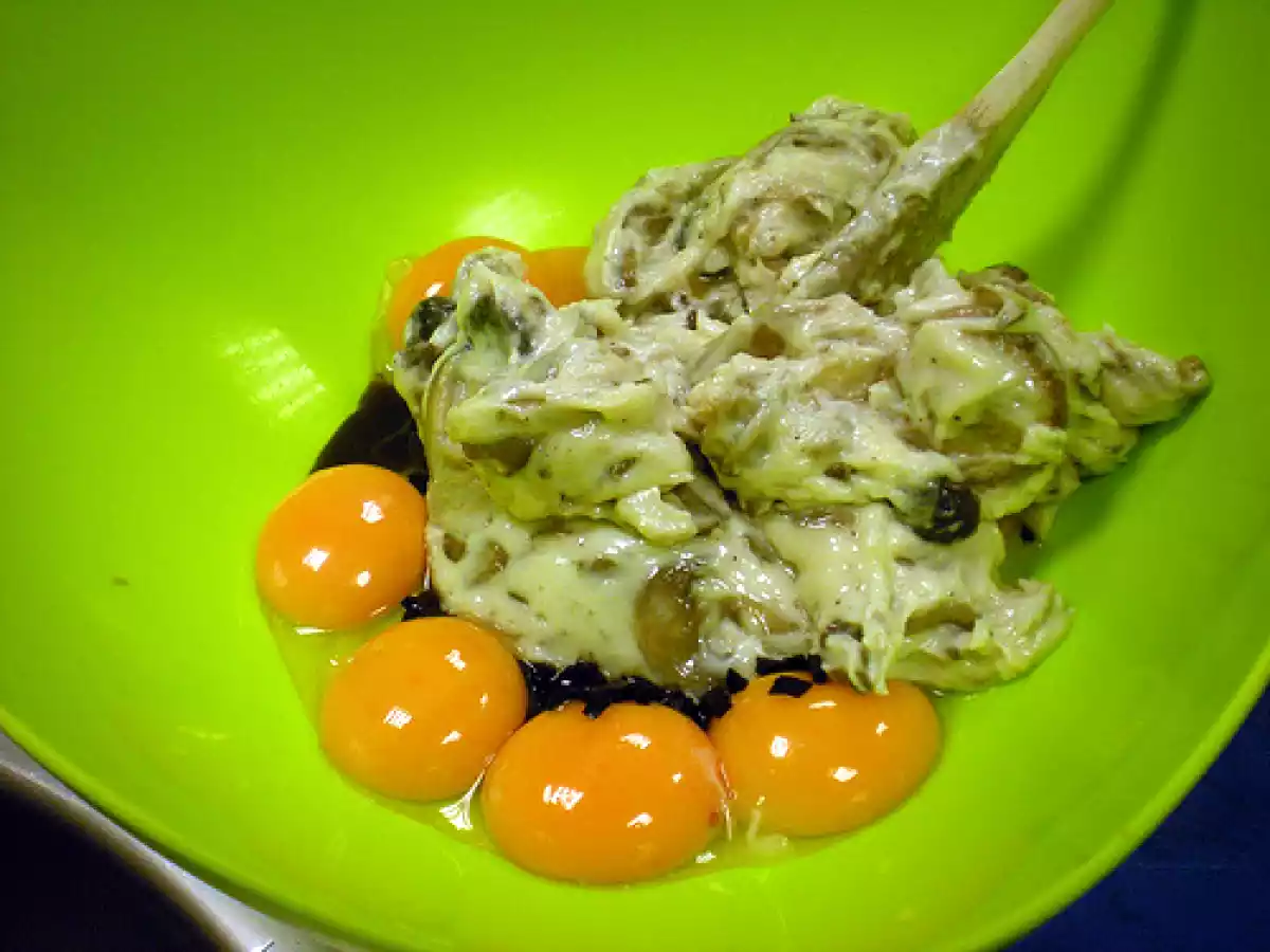 Souflé de hongos y trufa con gratinado de garbanzos con queso. Paso a paso. - foto 7