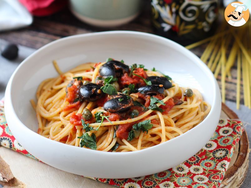 Spaghetti alla puttanesca ¡el plato de pasta con sabor a mediterraneo!, foto 3