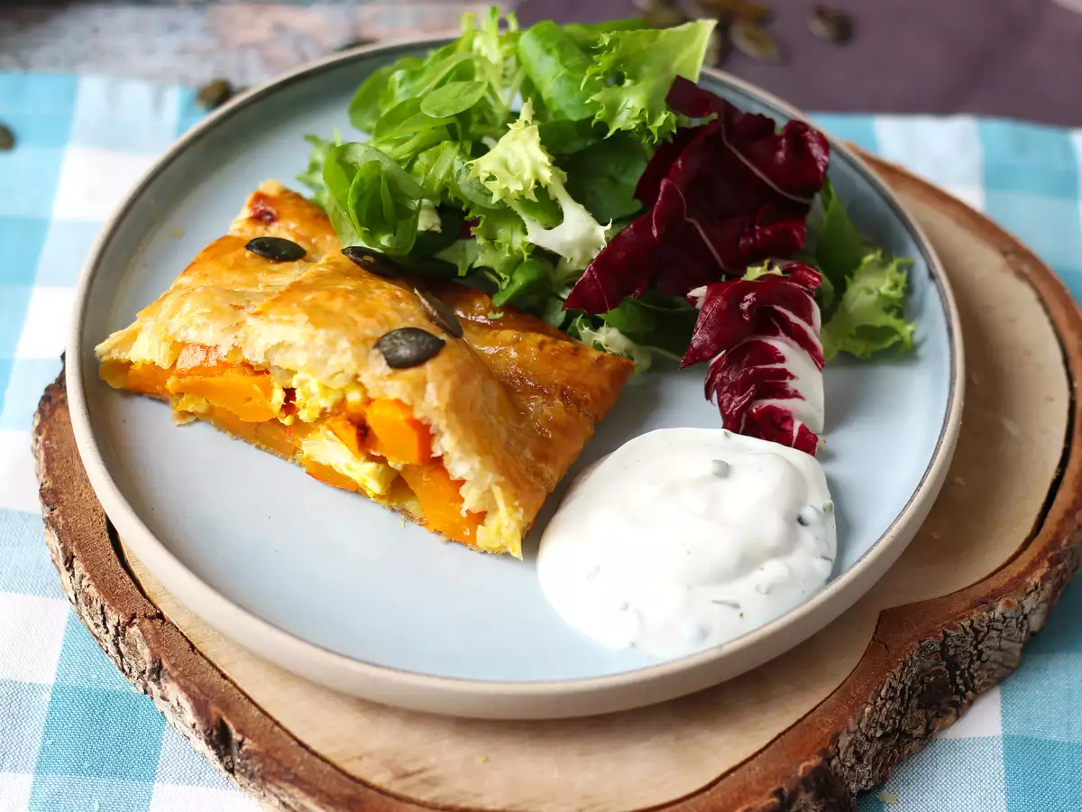 Strudel de calabaza y queso feta: receta fácil y crujiente