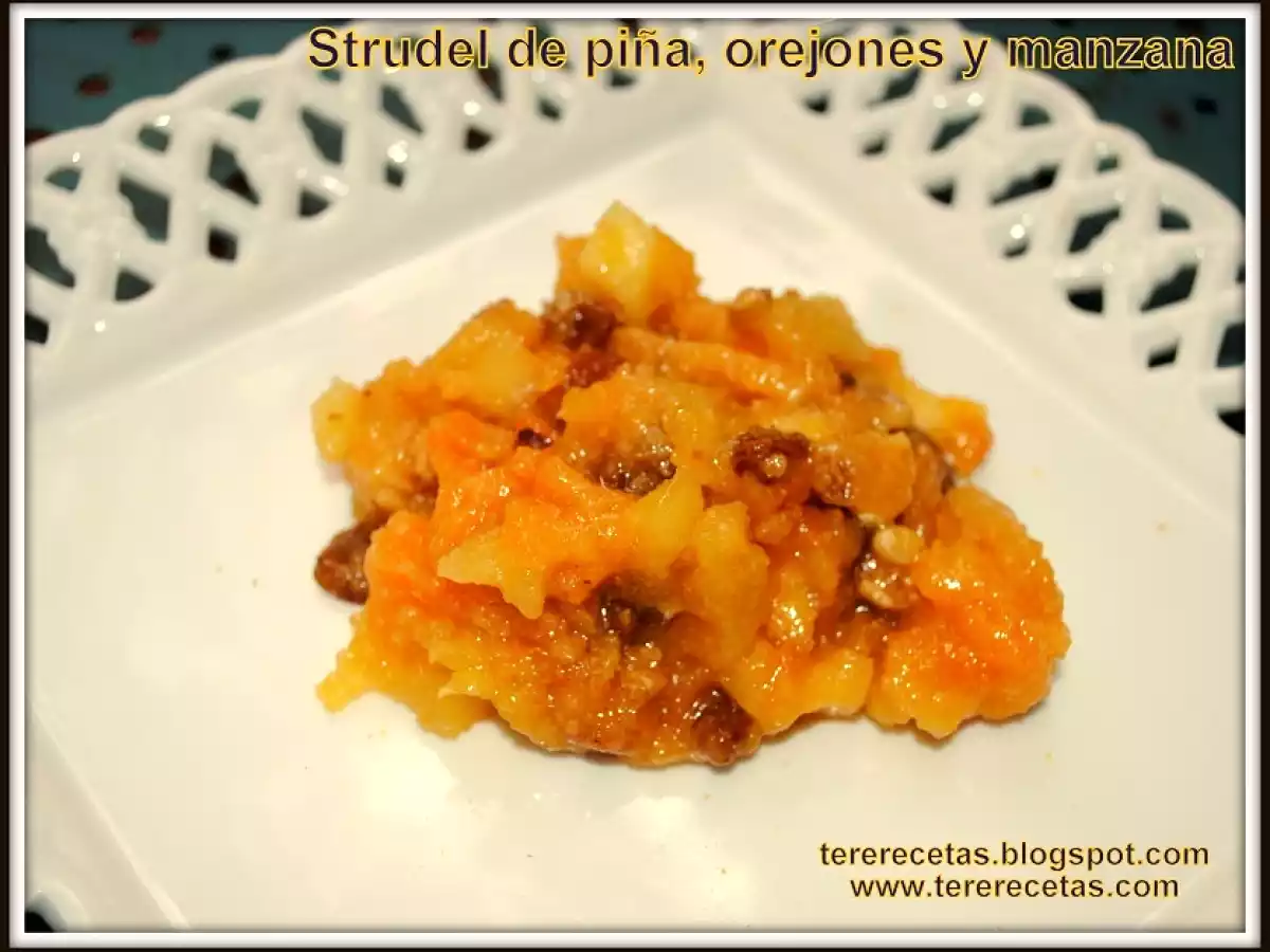 Strudel de piña, orejones de albaricoque y manzana. - foto 4