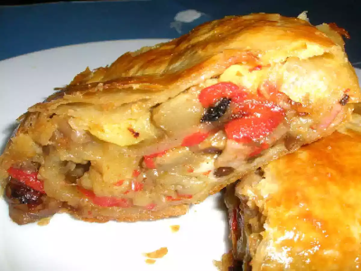 STRUDEL DE VERDURAS CON SETAS Y BEICON - foto 2