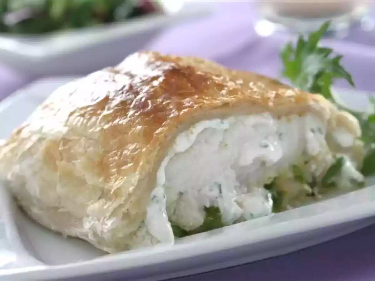 Suprema de merluza en hojaldre con philadelphia