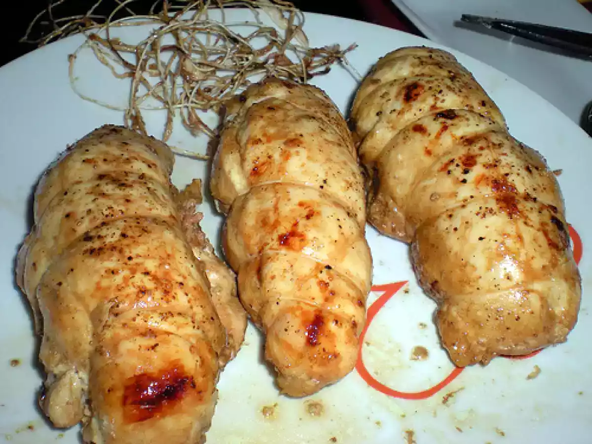 Supremas de pollo a la miel rellenas de paté de foie. Paso a paso - foto 3