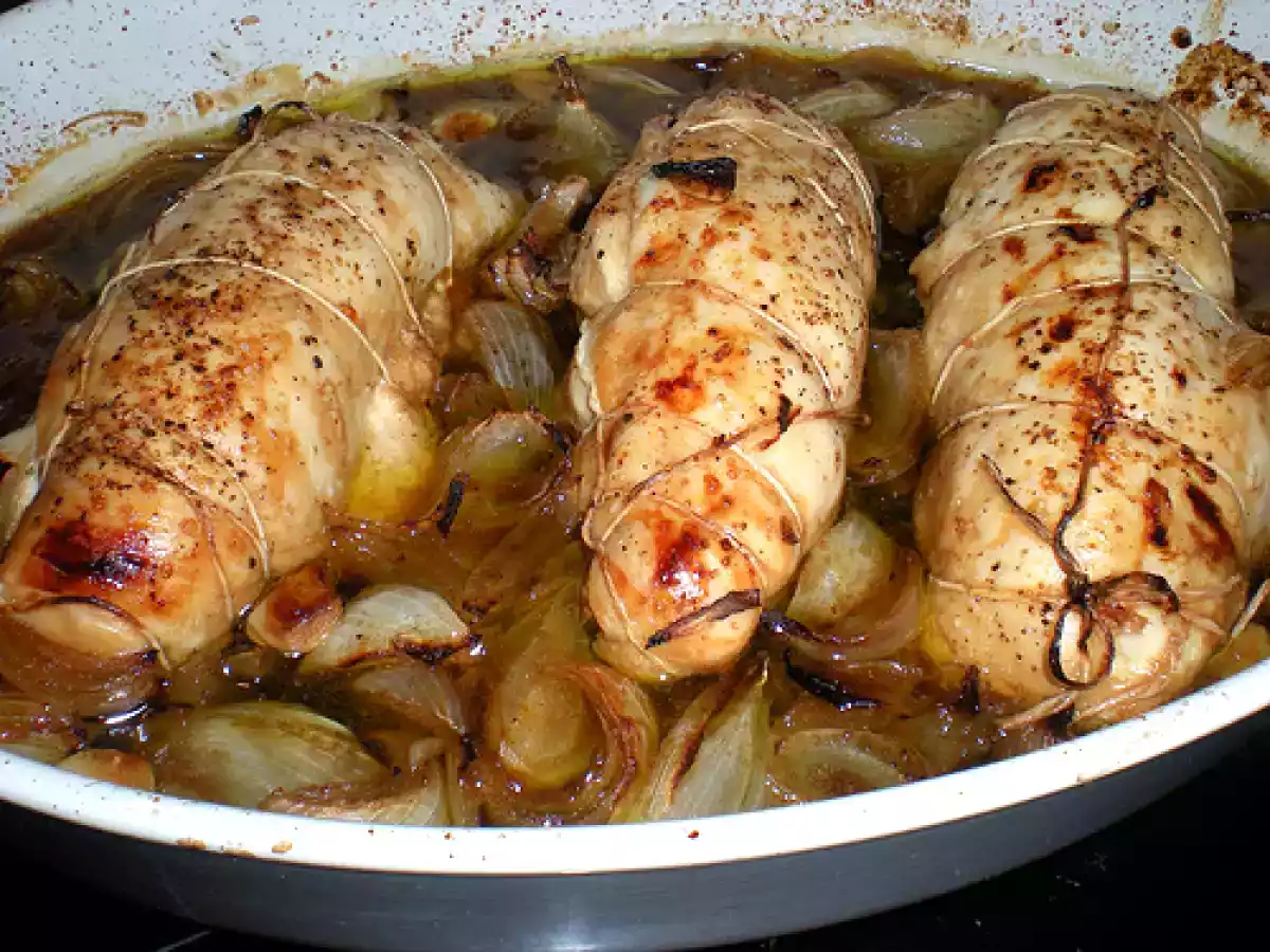 Supremas de pollo a la miel rellenas de paté de foie. Paso a paso - foto 4