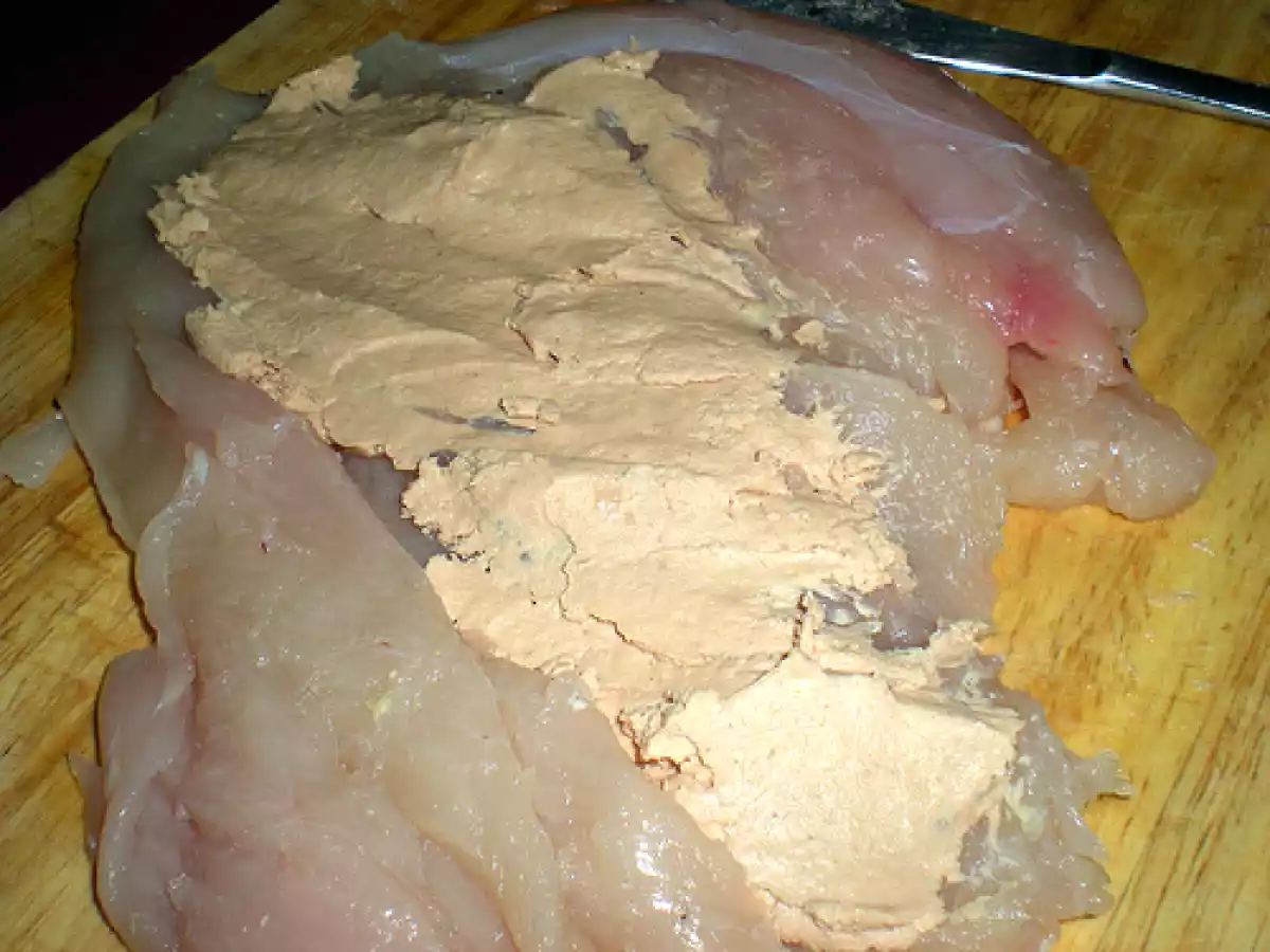 Supremas de pollo a la miel rellenas de paté de foie. Paso a paso - foto 13