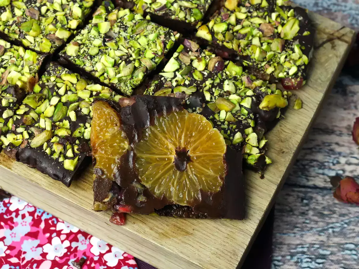 Tableta de chocolate con pistacho y mandarina, ¡el dulce perfecto para el invierno! - foto 5