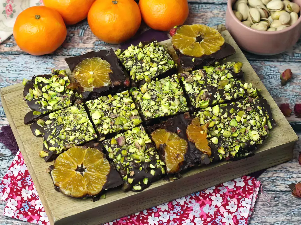 Tableta de chocolate con pistacho y mandarina, ¡el dulce perfecto para el invierno! - foto 7