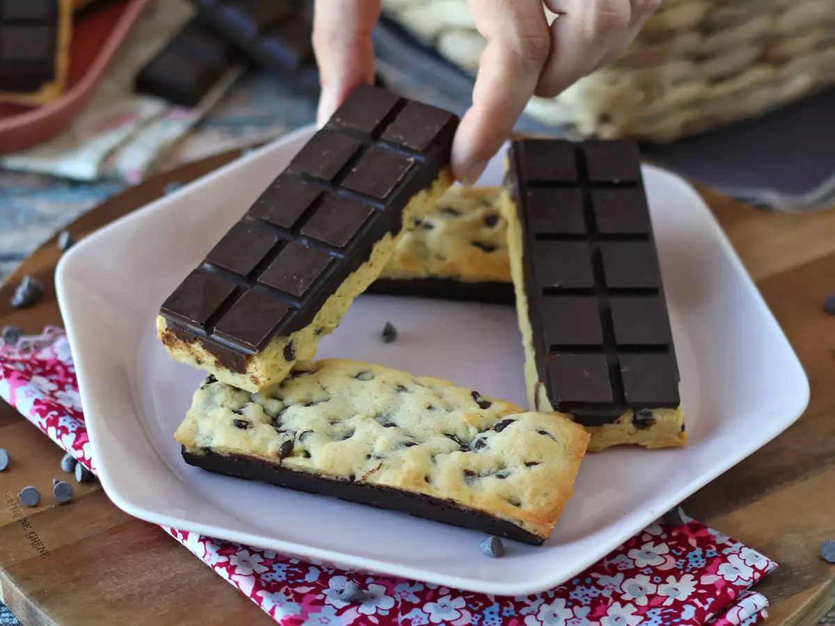 Tabletas de cookie con chocolate, tiernas y crujientes a la vez - foto 6