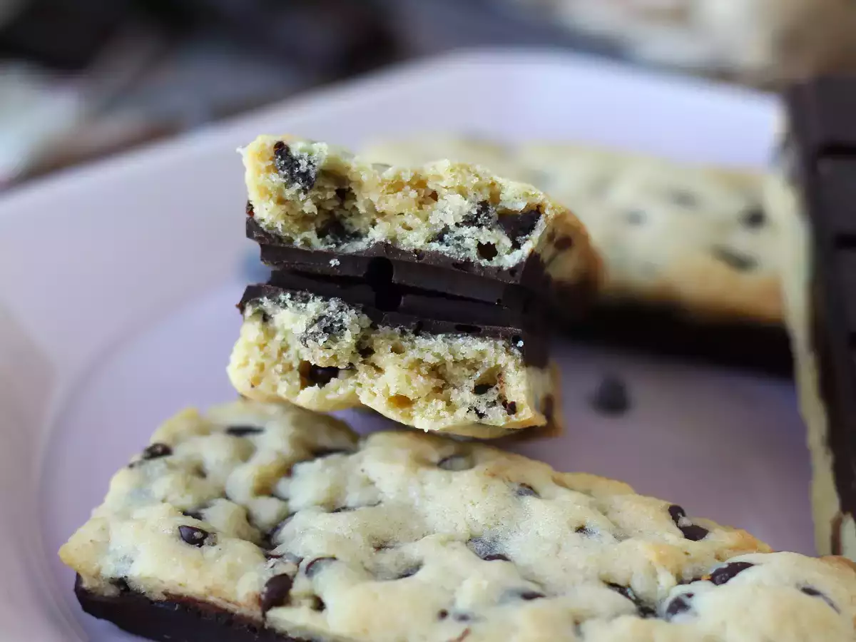 Tabletas de cookie con chocolate, tiernas y crujientes a la vez - foto 8