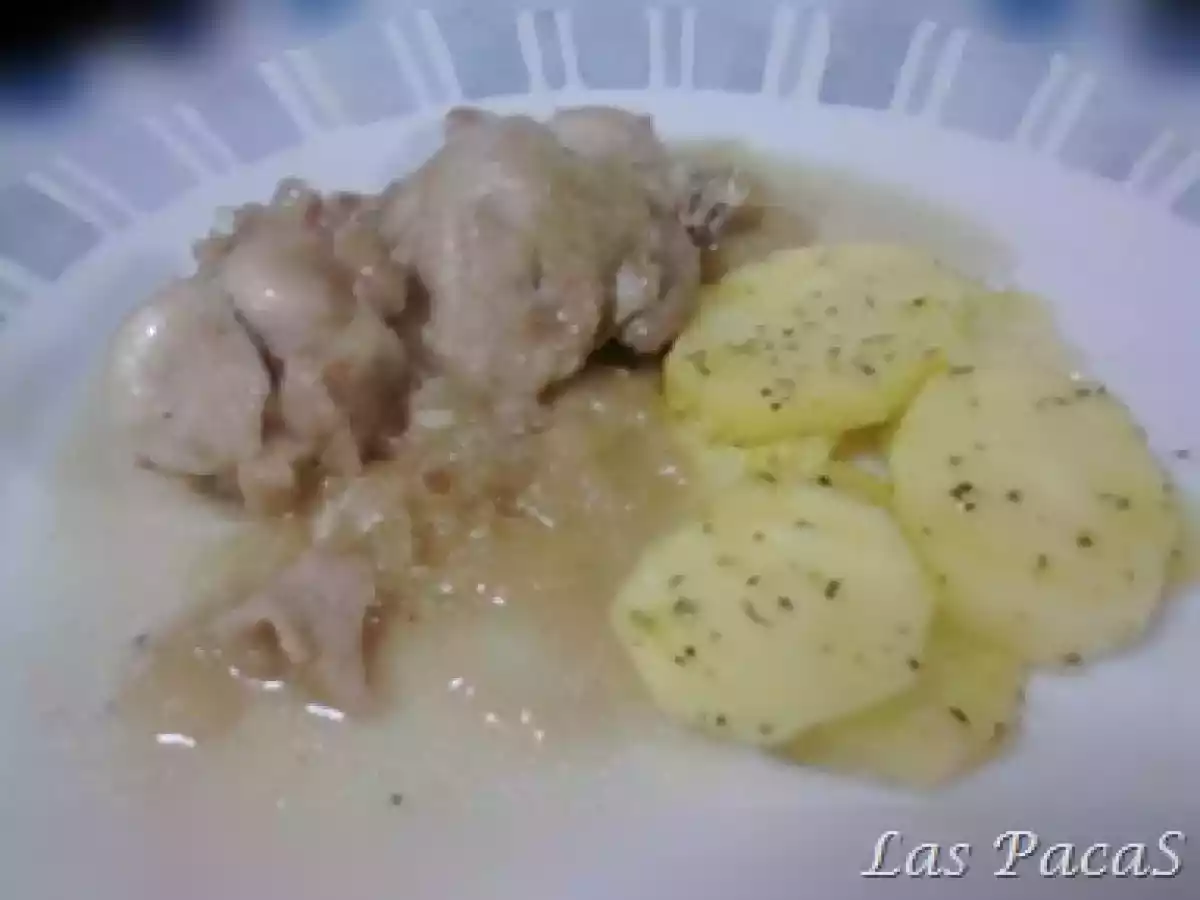 Tacos de Pollo Guisado (thermomix) & Patatas al romero (Micro)