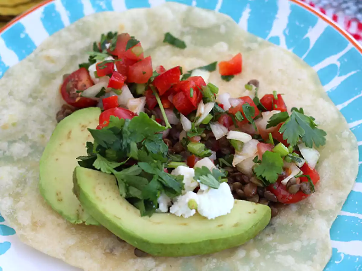 Tacos vegetarianos de lentejas (con masa casera) - foto 4