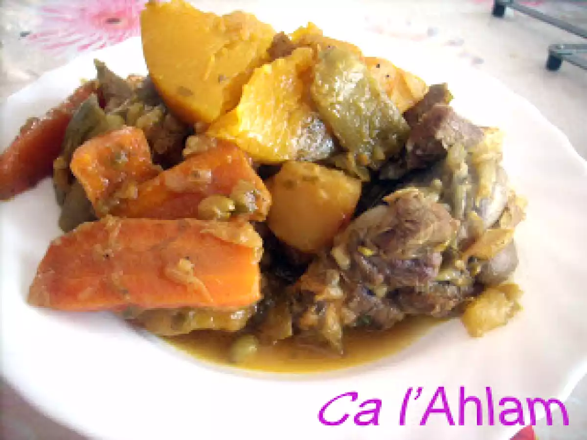 Tagine de verduras con cordero