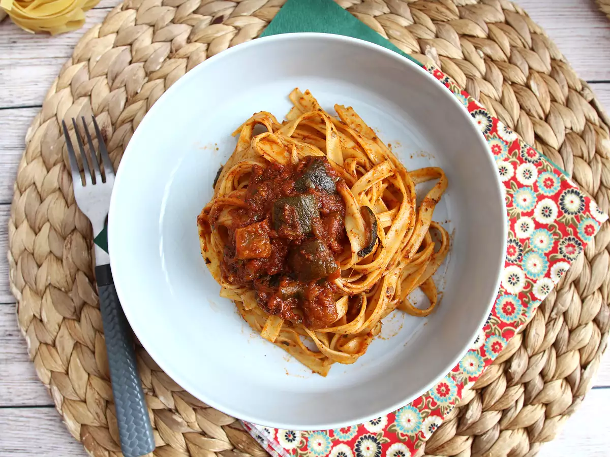 Tagliatelle con ragú vegetal de calabacín - foto 3