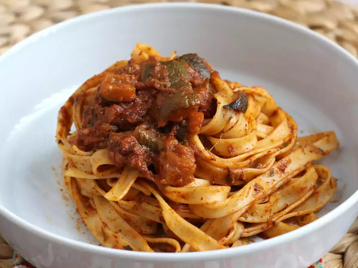 Tagliatelle con ragú vegetal de calabacín - foto 4