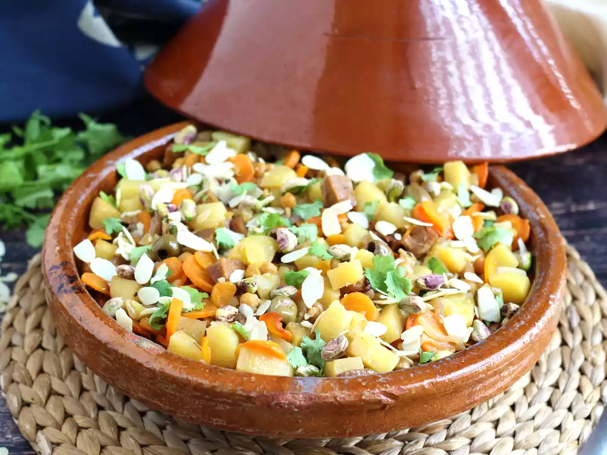 Tajine vegano (¡utiliza el seitán con nosotros!)