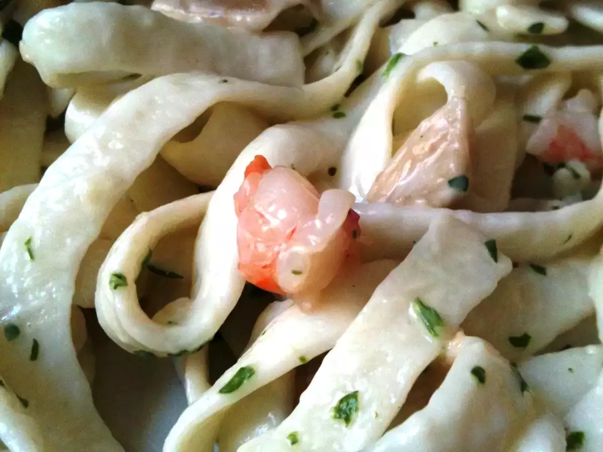 TALLARIMIS CON GAMBAS Y SETAS