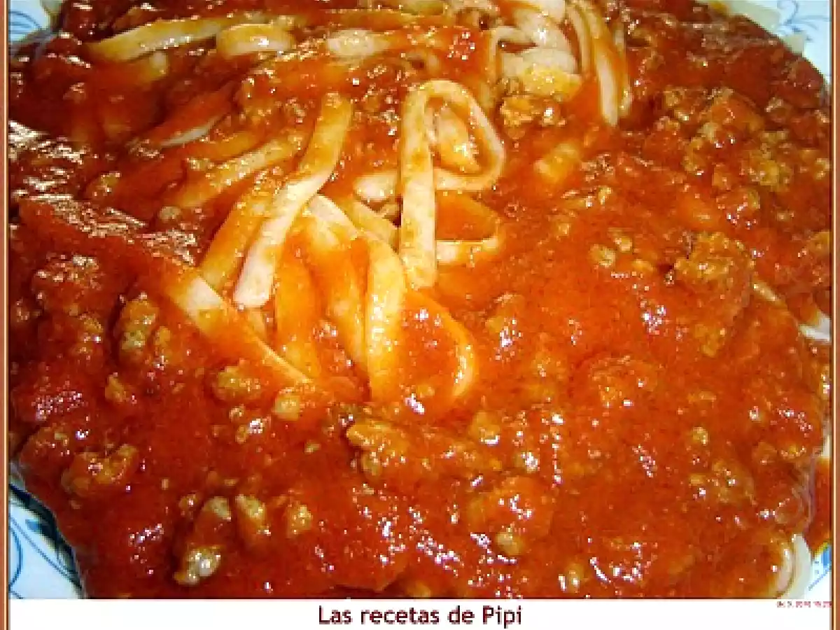 Tallarines con carne picada thermomix