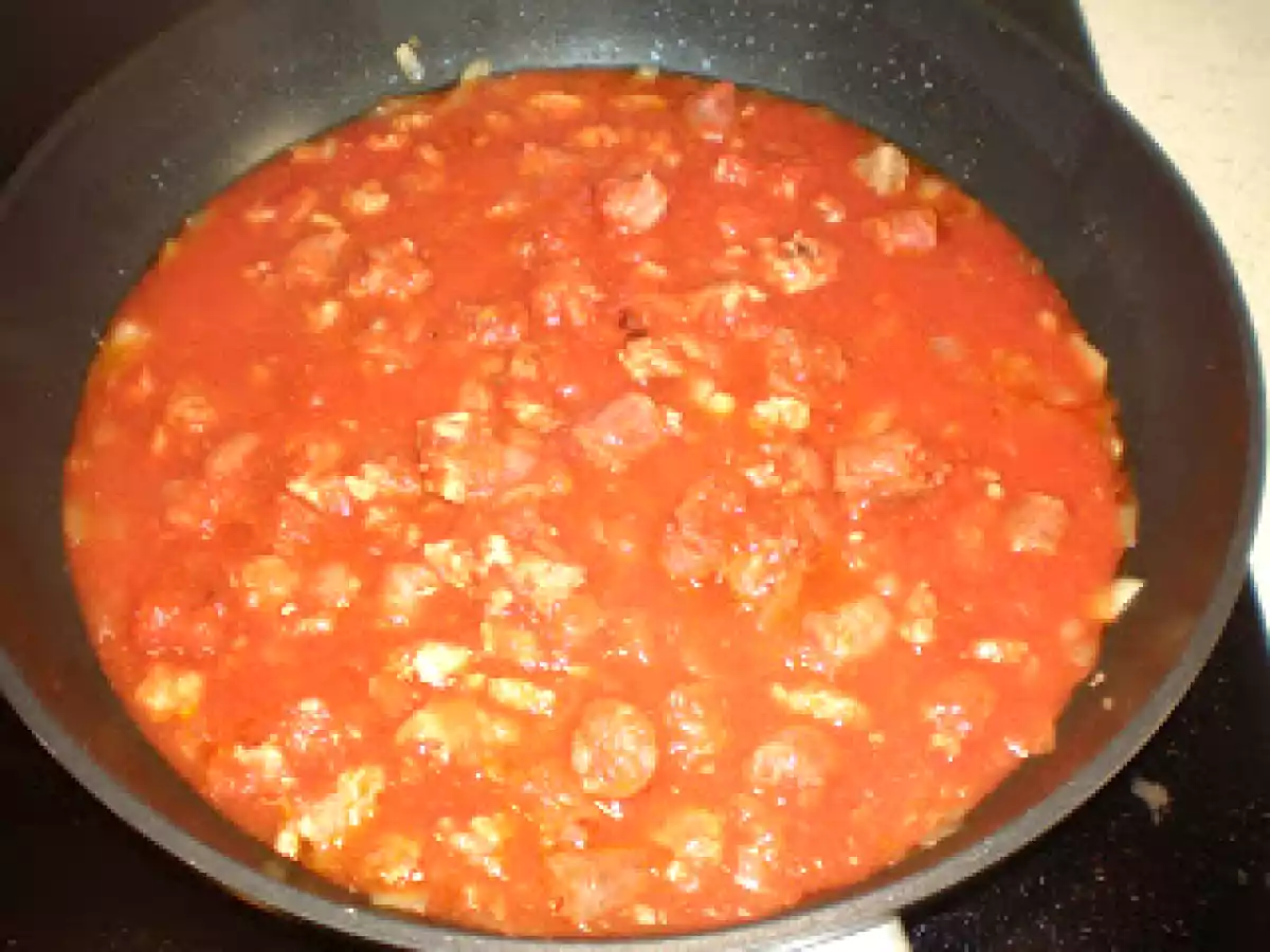 Tallarines con chistorra y queso crema - foto 3