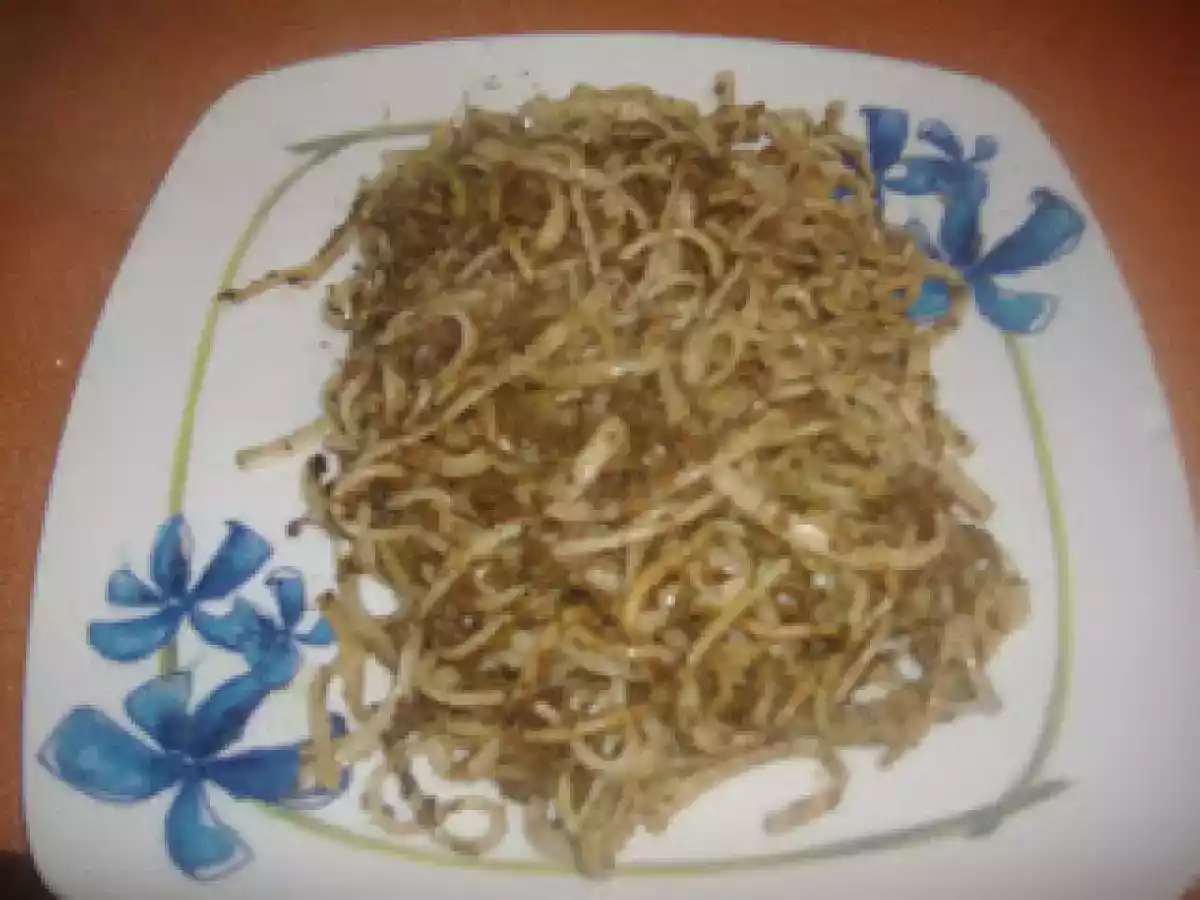 Tallarines con oricios