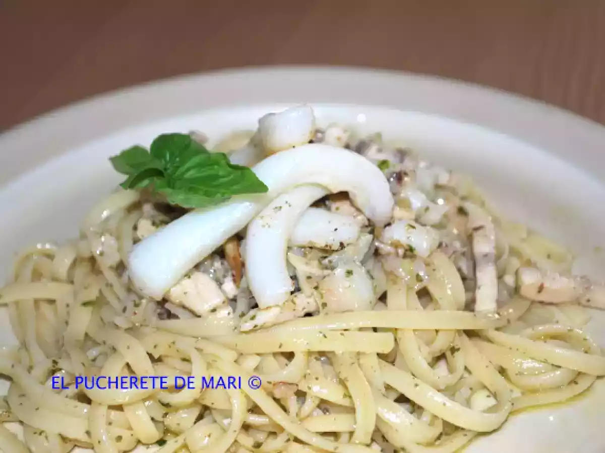 Tallarines con sepia y emperador - foto 2