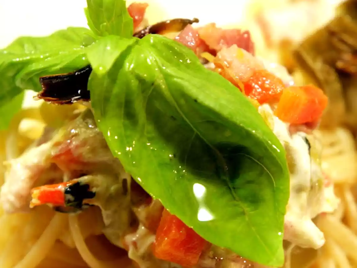 Tallarines con verdura a la crema de queso - foto 2