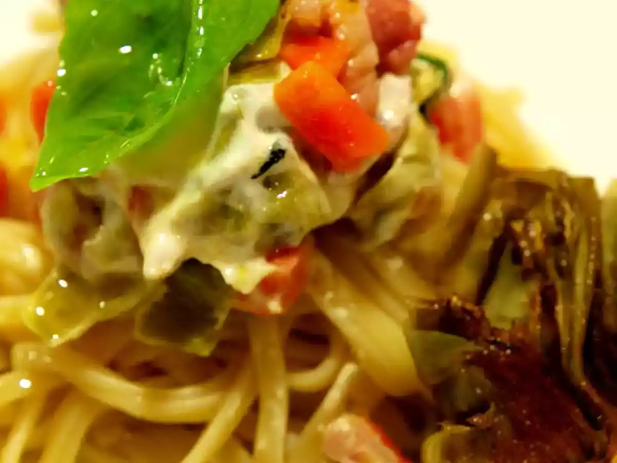 Tallarines con verdura a la crema de queso - foto 3