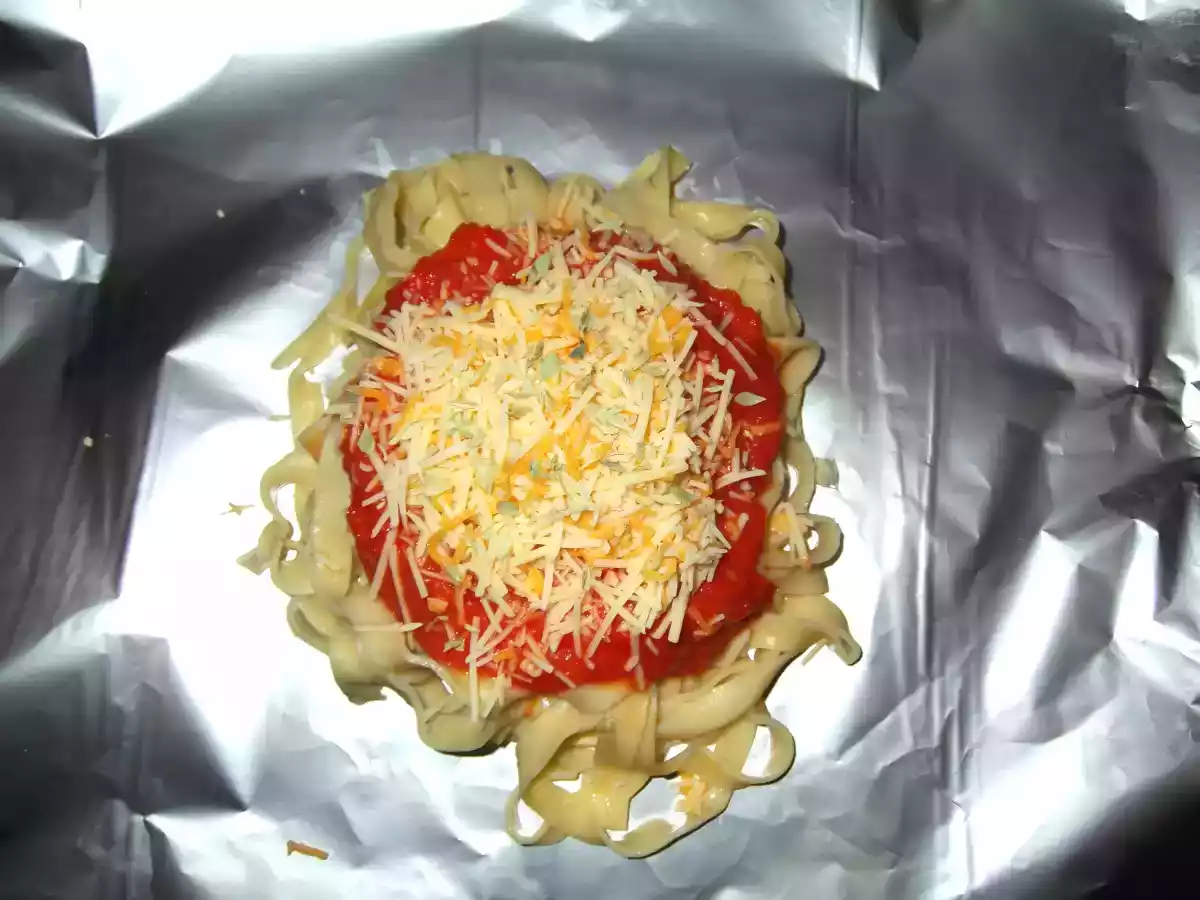 Tallarines en papillote