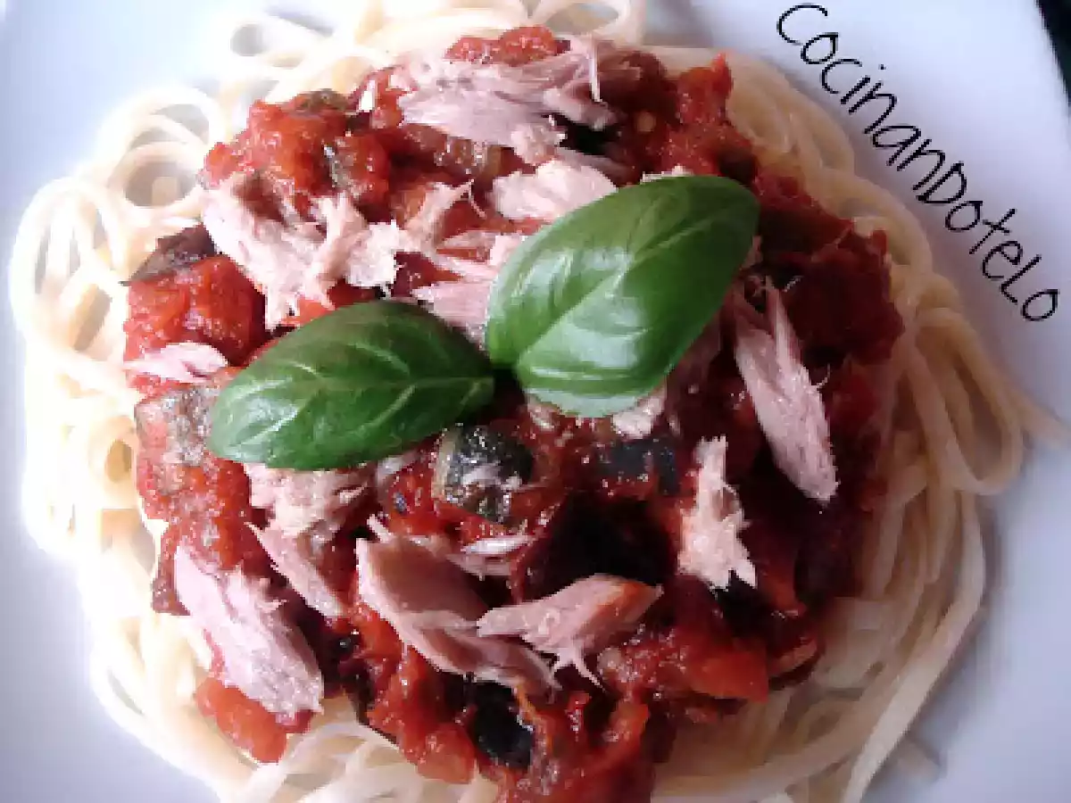 Tallarines express básicos con pisto y atún - foto 2