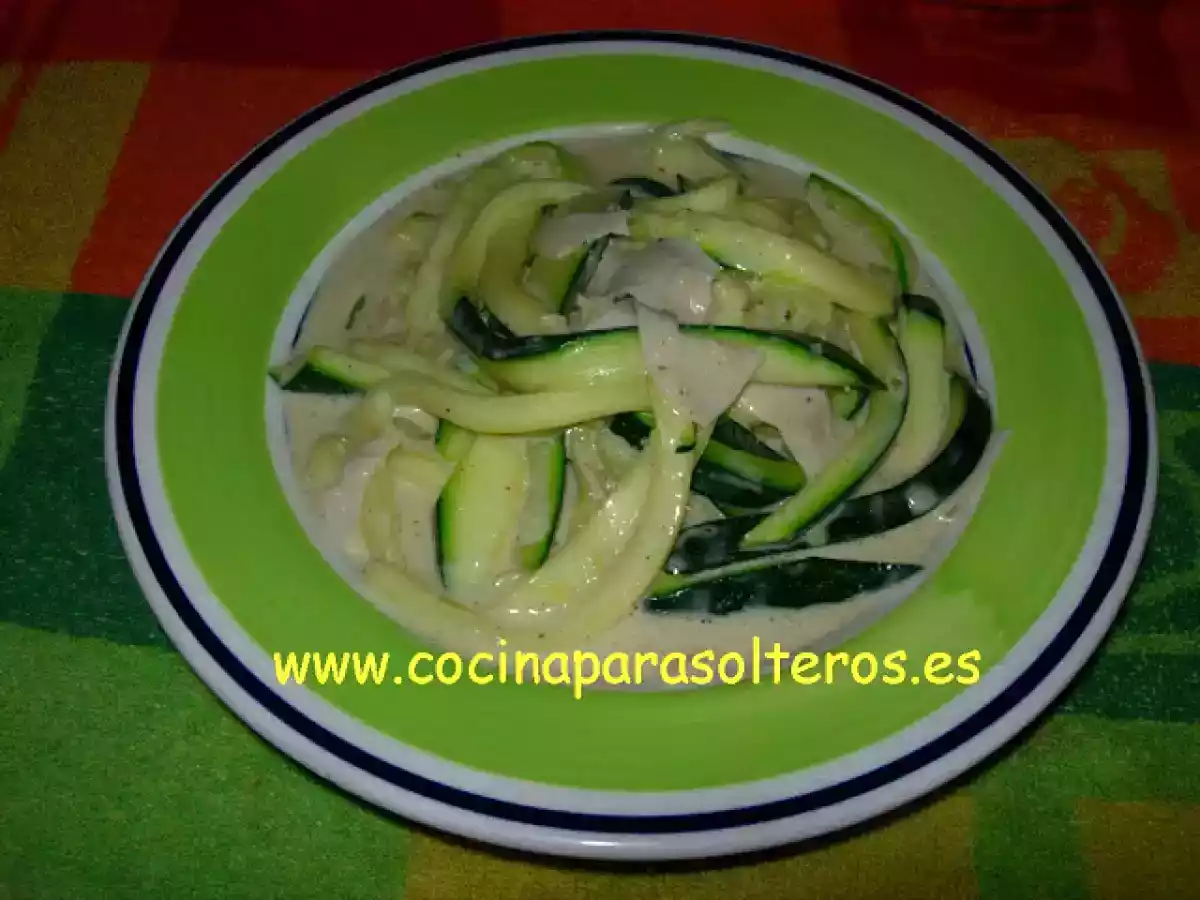 Tallarines impostores a la falsa carbonara lihgt