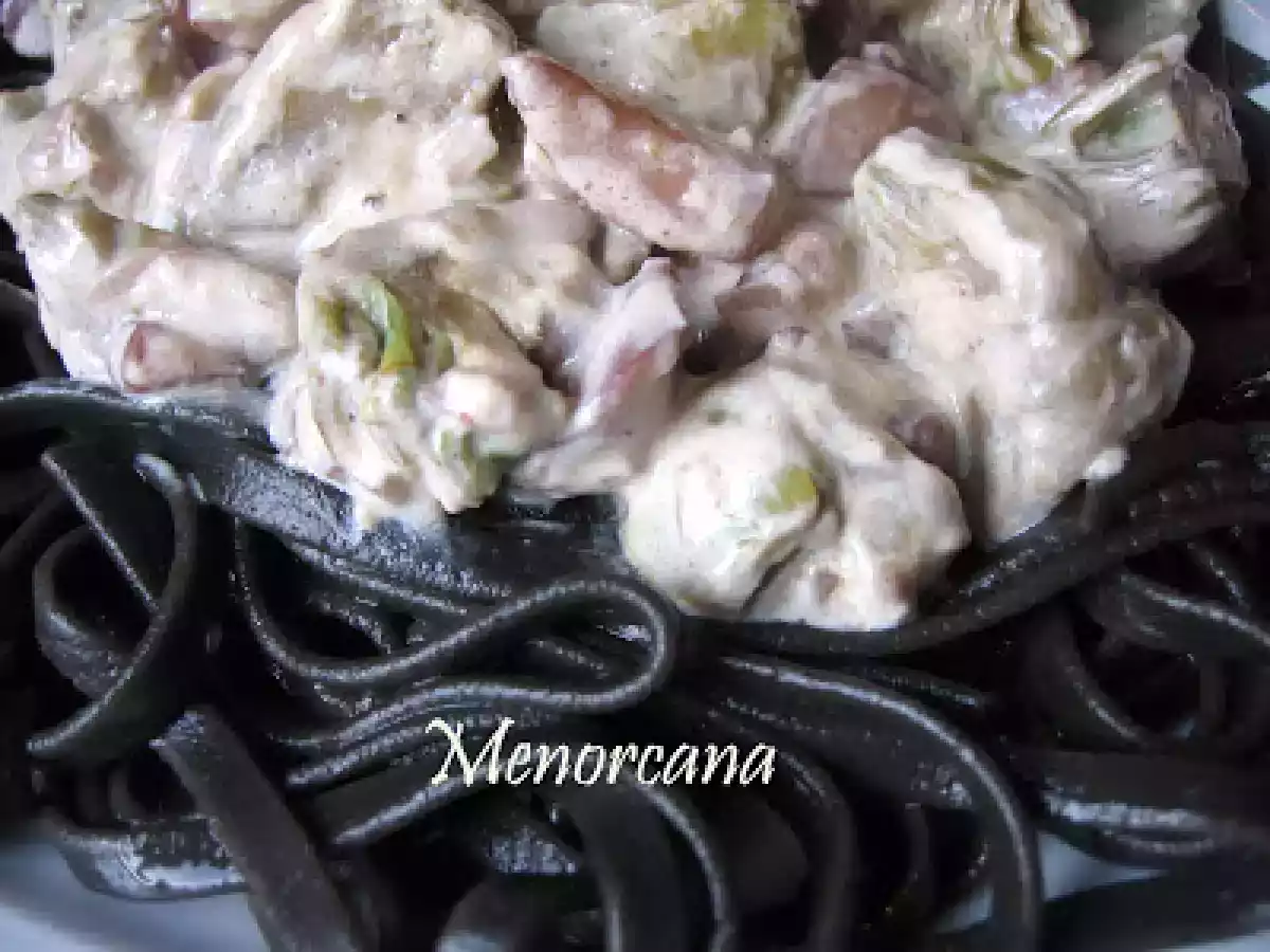 Tallarines negros con alcachofas y sepia - foto 2