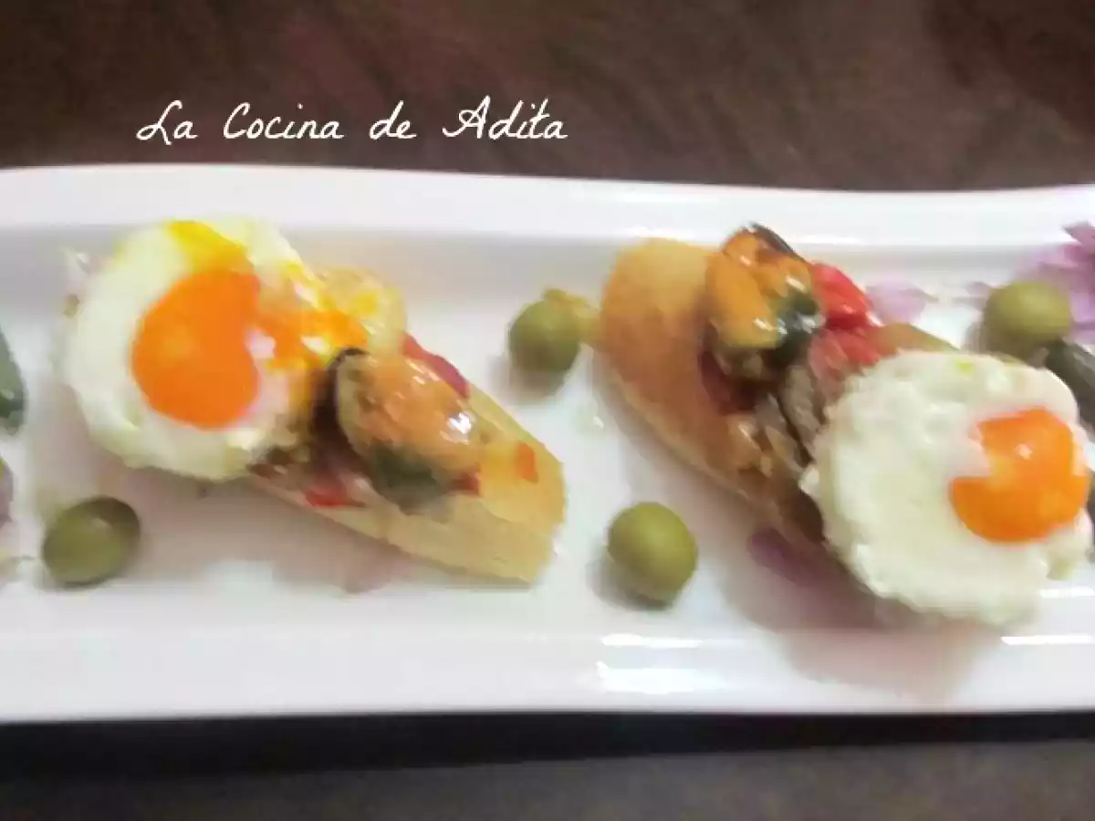Tapa de huevo a baja temperatura, con escalibada y mejillón - foto 7
