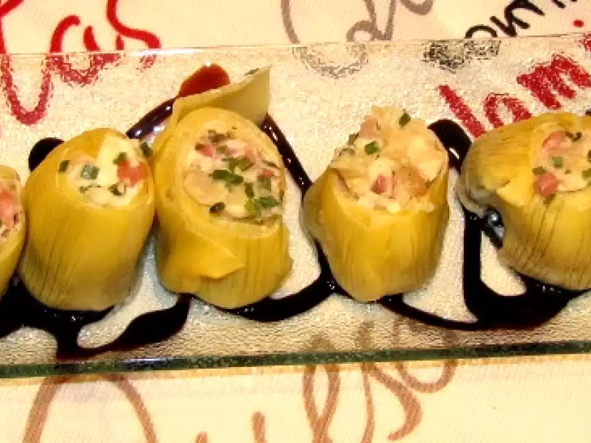 Tapas al estilo Niu: Corazones de Alcachofa Rellenas de Queso Crema y Bacon - foto 3